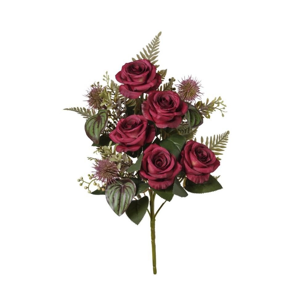 BUSH FRONTALE ROSE RED 42CM